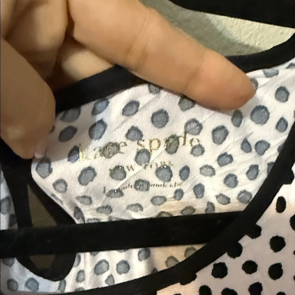 kate spade White Polka Dot Peplum Sleeveless Top